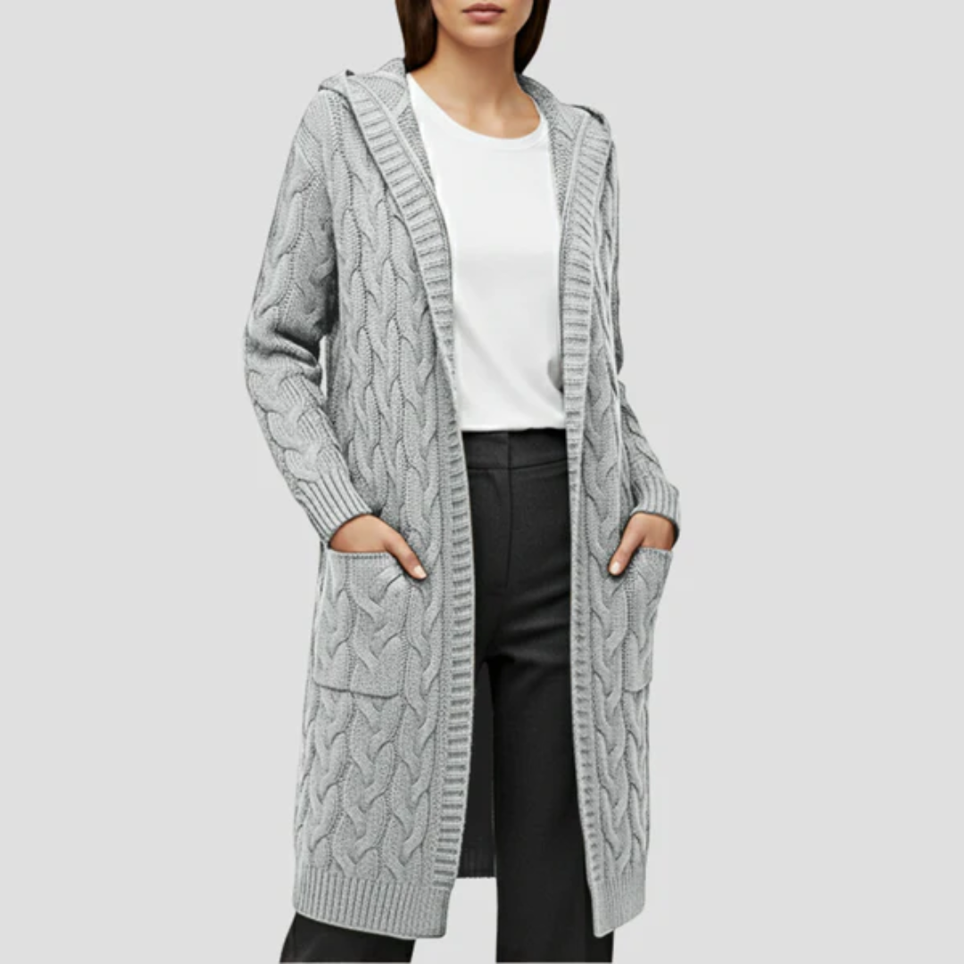 Long Cable Knit Cardigan