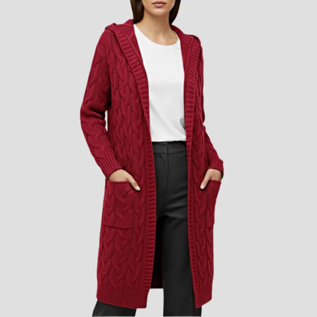Long Cable Knit Cardigan