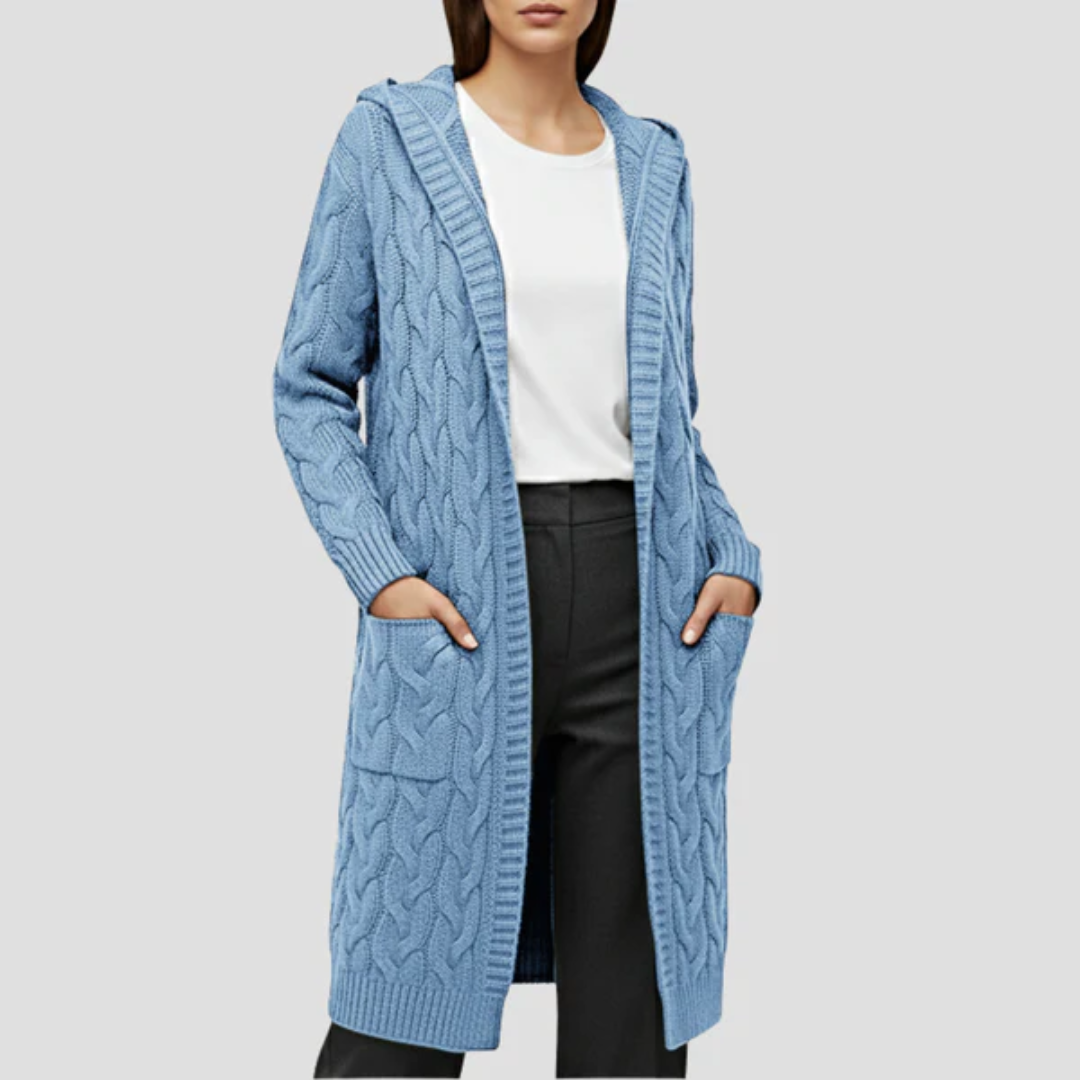 Long Cable Knit Cardigan