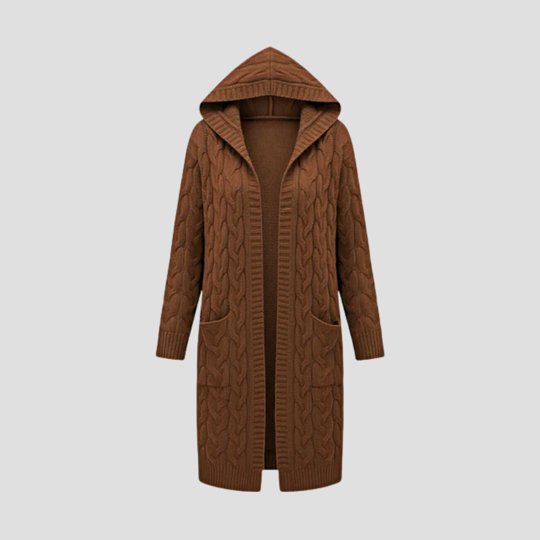 Long Cable Knit Cardigan